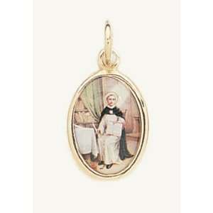    Gold Plated Religious Medal   Saint Thomas Aquinas: Jewelry