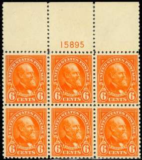 558, RARE TOP PLATE BLOCK VF XF OG NH   CHB 1329  