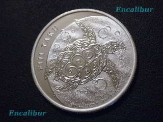 2011 Fiji (New Zealand Mint) 1 oz 999 Pure Silver Hawksbill Turtle 