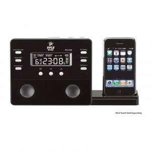   Alarm Clock Speaker System w/ AM FM Radio and Remote Control (Black