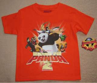 KUNG FU PANDA 2 *Group* Orange Tee T Shirt NWT sz 6/7  