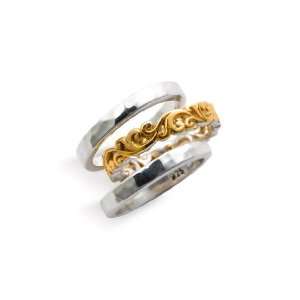  Lois Hill Two Tone Stack Rings (Set of 3) Jewelry
