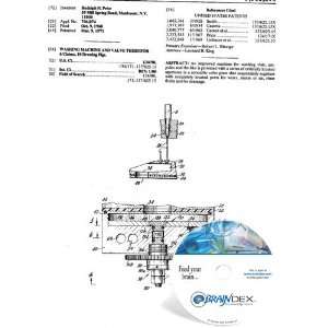   NEW Patent CD for WASHING MACHINE AND VALVE THEREFOR 