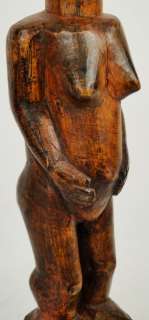 Antique Baule African Carved Wood Wooden Standing Ancestral Figure 