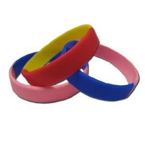 Multi colored Silicone Blank Bracelets, Silicone Wristbands  