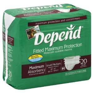  Depend Fitted Brief Easy Grip Tapes Overnite Medium   Pack 