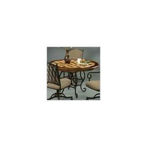 Pastel Atrium 45 Inch Round Wood Dining Table w/ Poly Travertine 