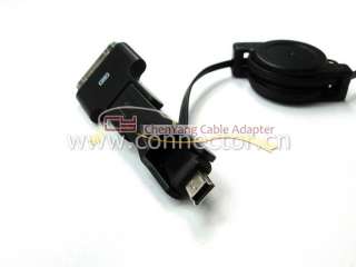 USB Retractable charge cable mini micro usb Apple 30pin  
