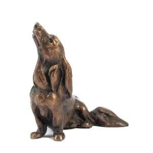 Long Haired Dachshund Solid Cast Bronze Sculpture:  Home 