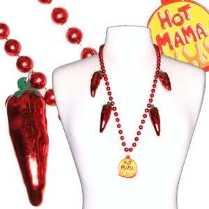 Hot Mama Chili Pepper Mardi Gras Bead