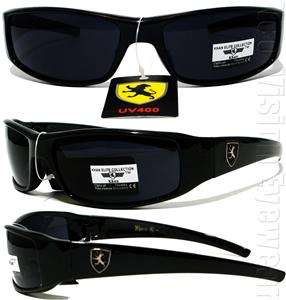   Wrap Sunglasses LOC Super Dark Lenses Lion Logo Black SH 9KN  