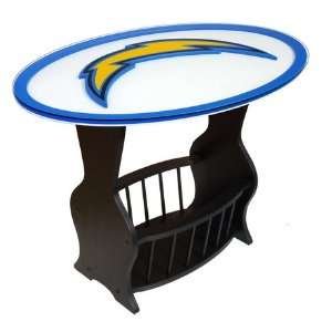  San Diego Chargers Glass End Table: Sports & Outdoors