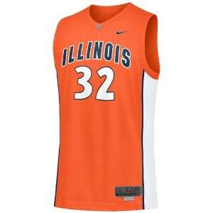 com Nike Elite Illinois Fighting Illini #32 Orange Replica Basketball 