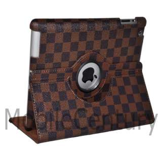 iPad 2 360 Rotating Magnetic PU Leather Case Smart Cover Swivel Stand 