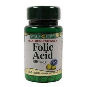  Natures Bounty  Folic Acid, 800 mcg, 250 tablets: Health 