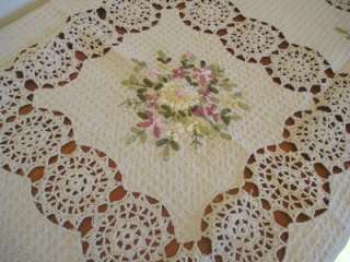 Hand Crochet Water Drop Silk Embroidery Table Cloth 36  