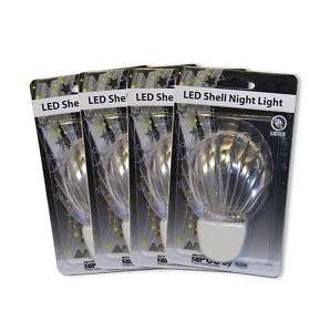 Sea Shell Design Home LED Night Light 4pc Lot NEW Decor  