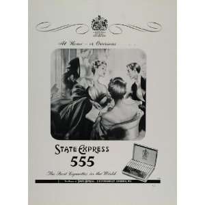  1956 Ad State Express 555 Cigarette Box High Society 