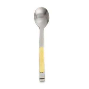 Orbit Serving Spoon, Solid, 11 7/8, Polished Stainless Steel, Gold 