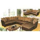 Best Quality 7 pc coffee brown color fabric and simulated leather 