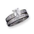goldia Sterling Silver 2 Piece CZ Wedding Set Ring Size 6