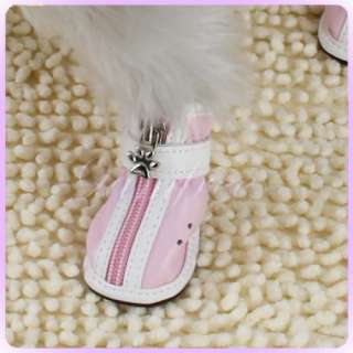 SMALL chihuahua PINK Leather Pet Dog Cozy BOOTS SHOES  
