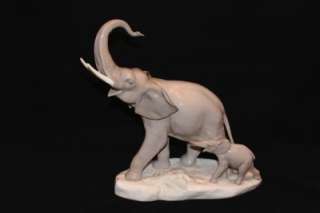 Lladro Porcelain Sculpture Two Elephants Figurine 1971  