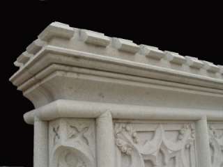 SANDSTONE GOTHIC HAND CARVED FIREPLACE MANTEL G1  