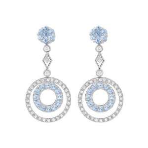   Blue Topaz & Diamond Earrings in 14k White Gold (12.03 ctw) Jewelry