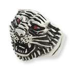 Jewelry Adviser rings Stainless Steel Ed Hardy Roaring Tiger w/Red CZ 