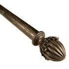   Drapery Hardware Acorn Curtain Rod in Antique Silver   Size 28   48