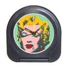   Travel Alarm Clock of Andy Warhol Marilyn Monroe (Green Background