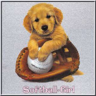 Softball Girl Retriever Puppy Dog SWEATSHIRT S 3X,4X  