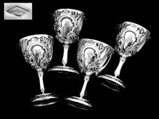 BOULENGER Rare French Sterling Silver Set of 4 Egg Cups  