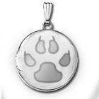PicturesOnGold Sterling Silver Cats Paw Print Round Picture 