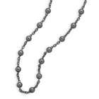   20 Inch Black Rhodium Plated Cable Chain Necklace With 3mm Beads