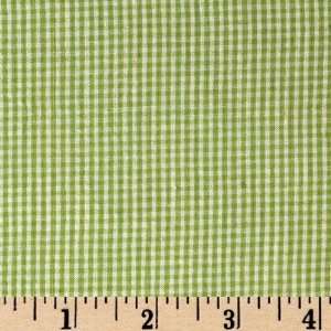  45 Wide Picnic Seersucker Check Green/White Fabric By 