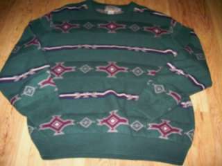Vintage Pullover Sweater Southwestern Pattern Design MENS Size Large 