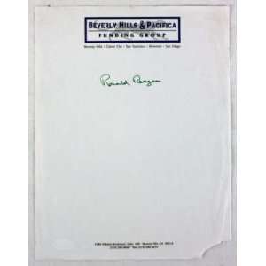  President Ronald Reagan Authentic Signed Paper Rare Jsa 