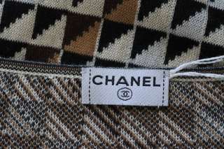 CHANEL Brown CASHMERE Knit Vintage Pyramid Trim Pullover Sweater Top 