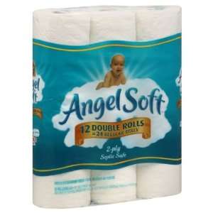   ANGEL SOFT BATH TISSUE TOILET PAPER 12 DOUBLE ROLL