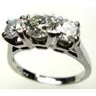51 Carats Three Stone Round Diamond White Gold Engagement Ring 