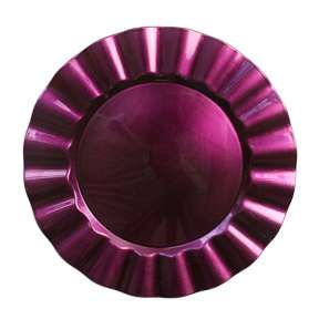PURPLE ROUND RUFFLED CHARGER PLATES 8 PIECE SET NEW!  
