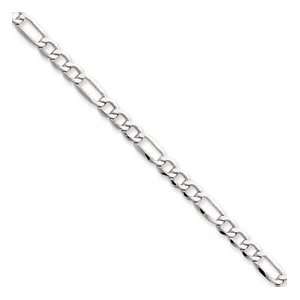   14k Gold White Gold 4.75mm Semi Solid Figaro Chain 16 Inches Jewelry
