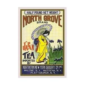  North Grove Brand Tea 12x18 Giclee on canvas