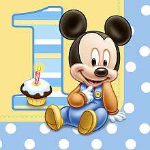 ShindigZ First Birthday Luncheon Napkins 16 Pack   Mickey Mouse 