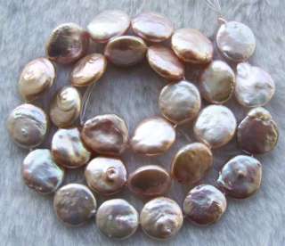 12mm Freshwater Pearl Coin Shape Beads 14.5inchs  