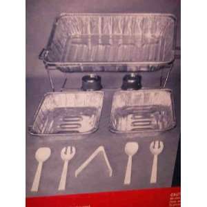   11 pc Party Serving Kit Chafing Rack Pans Fuels Tongs 