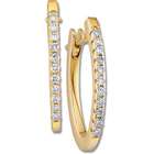 GEMaffair DIAMOND EARRINGS   14K YELLOW GOLD HOOPS 1/5 CTTW