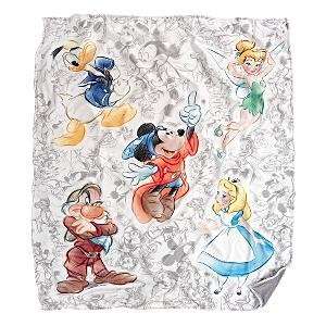 Mickey Mouse Alice Grumpy Tinkerbell Donald Fleece Throw Blanket 